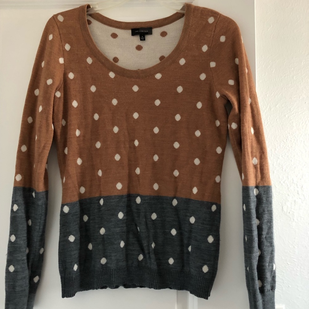 Long sleeved polka dot sweater